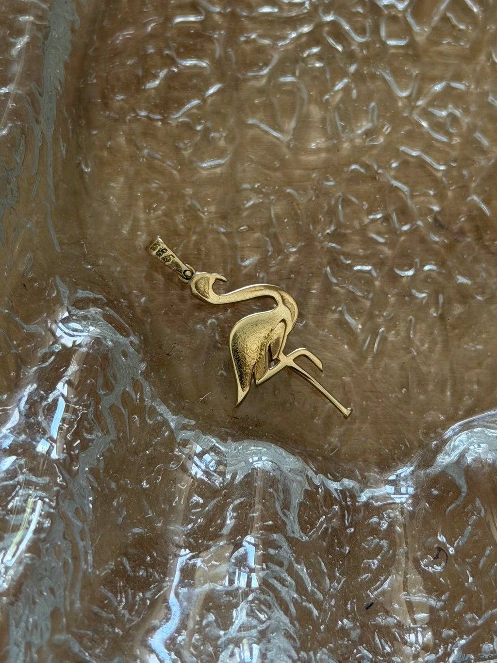 Vintage 14 karat flamingovedhæng