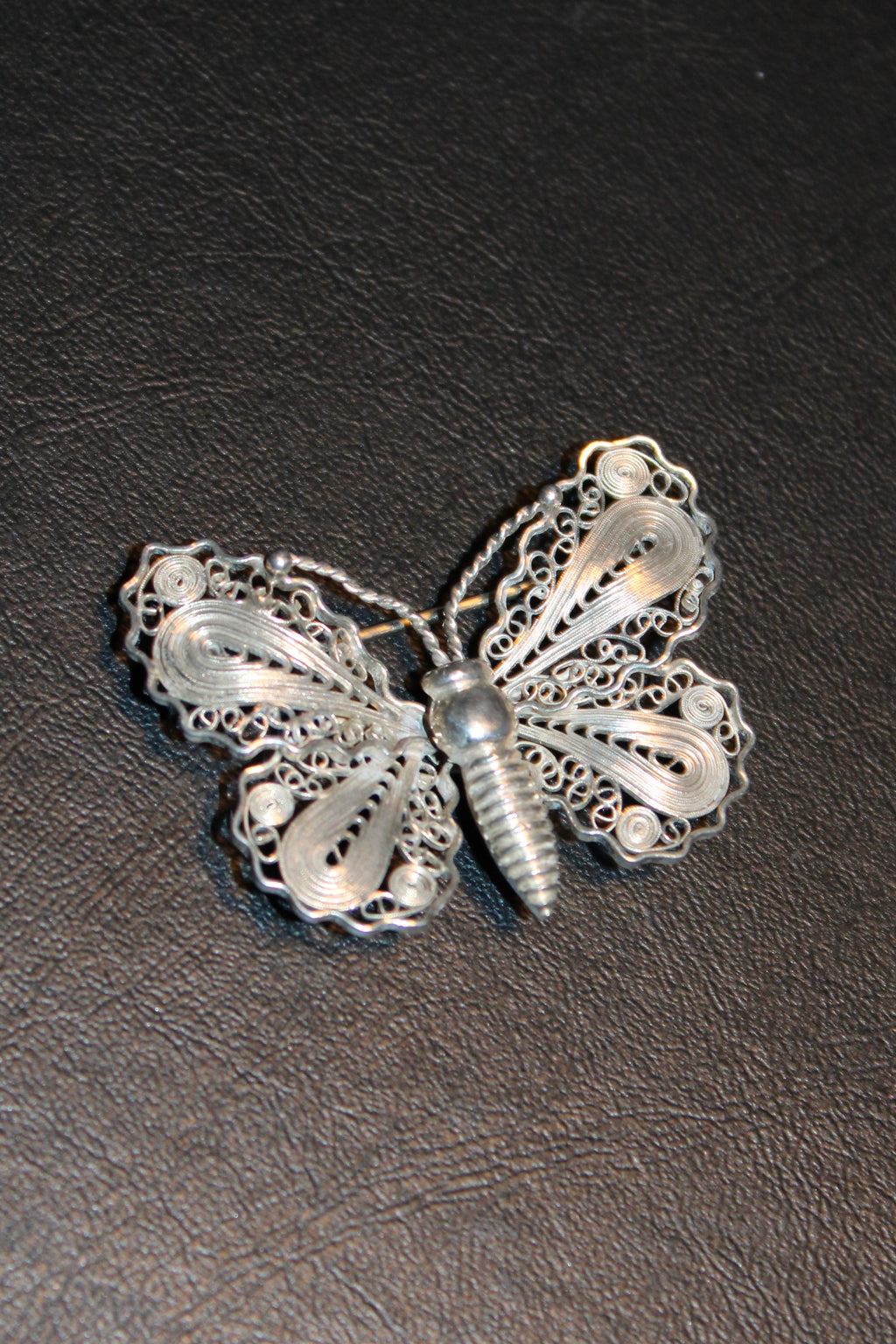 Vintage John L sommerfugl brooche i sterlingsølv