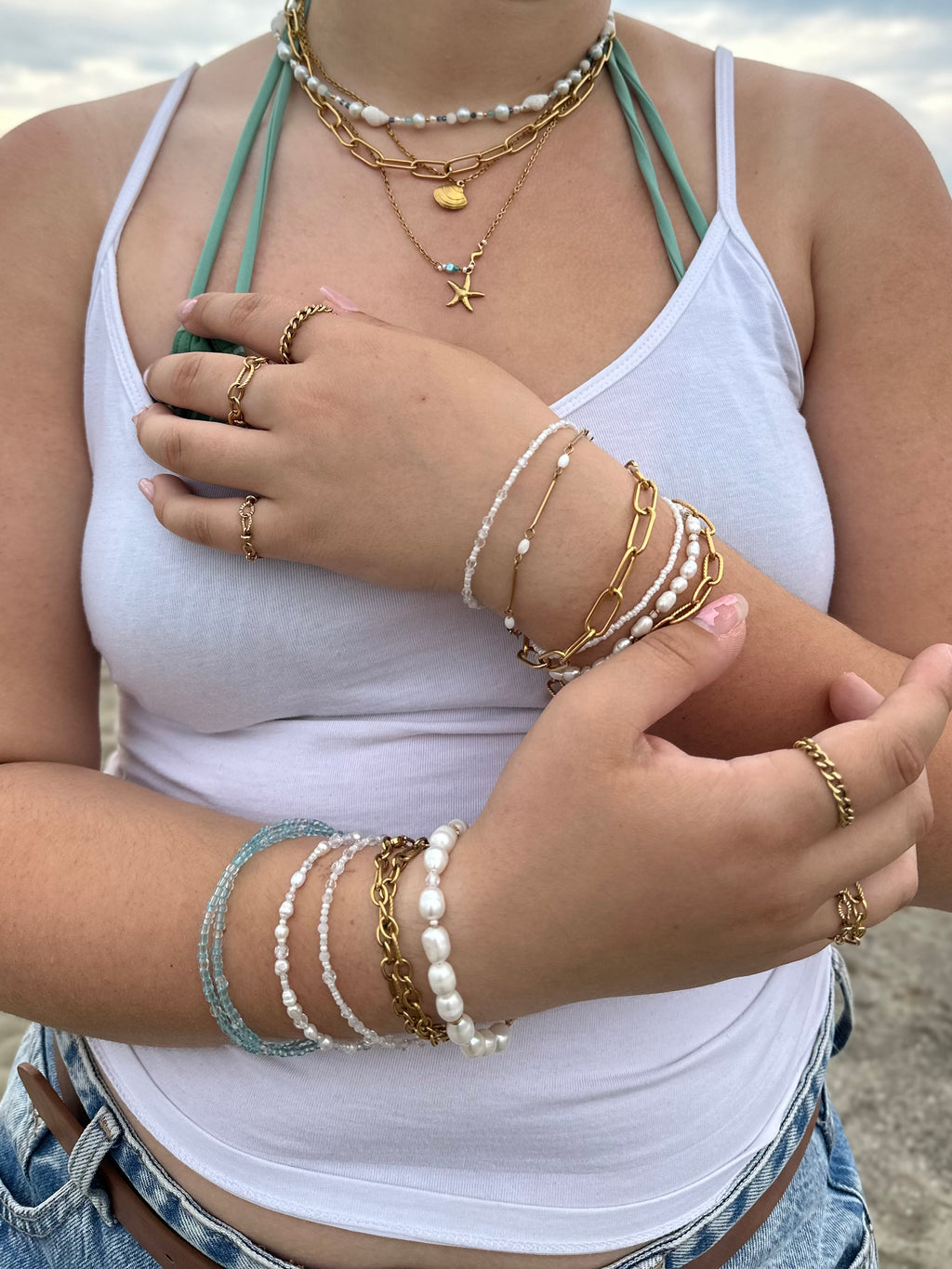 Aluna Ferskvandsperle-armbånd