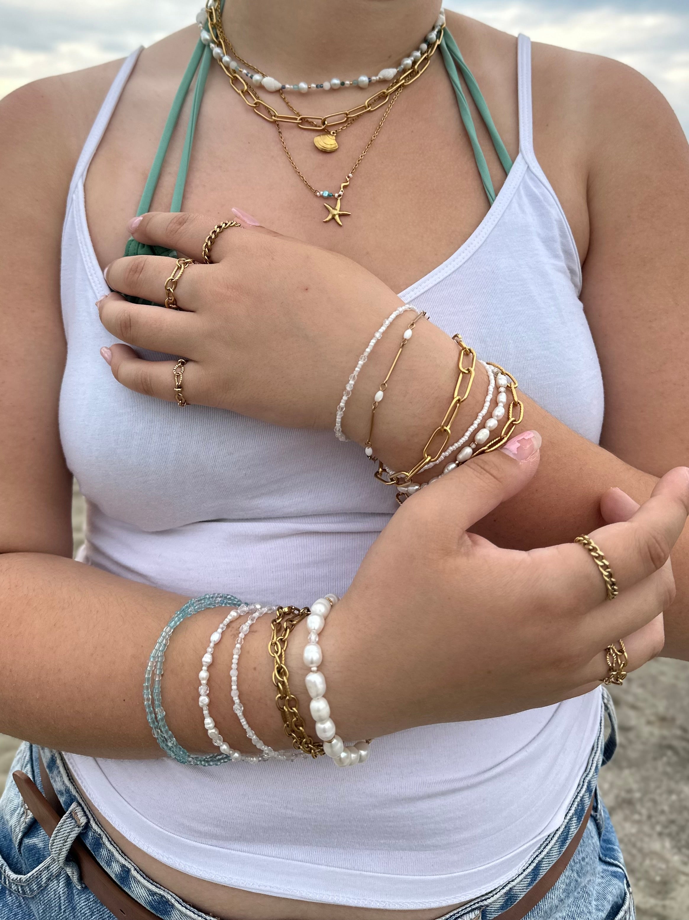 Aluna Ferskvandsperle-armbånd