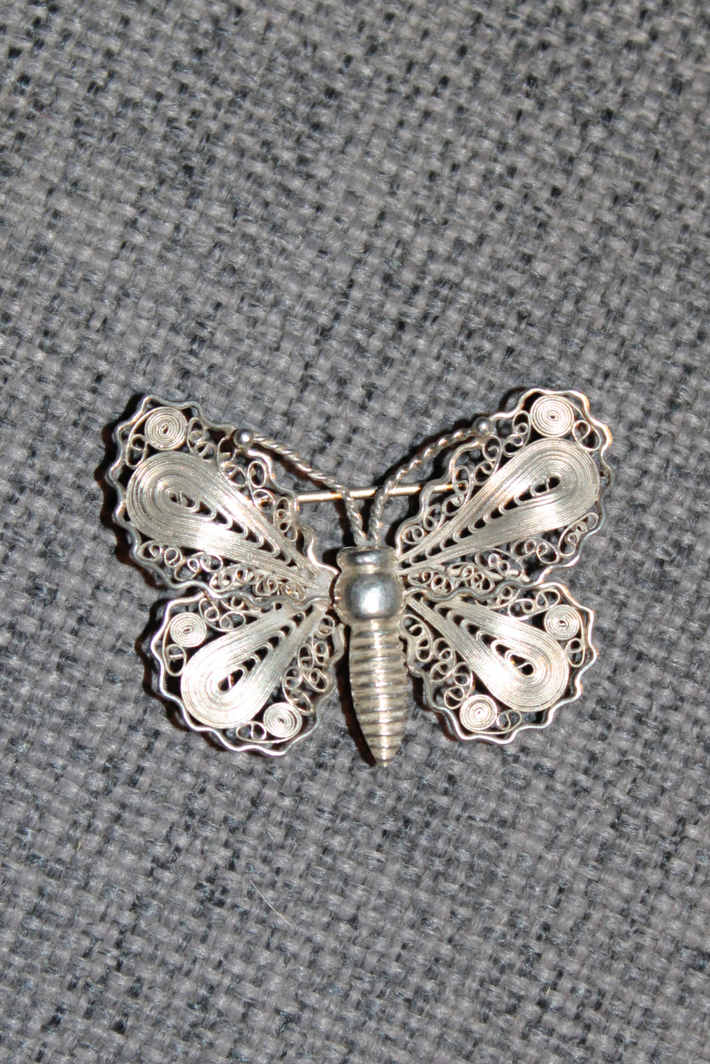 Vintage John L sommerfugl brooche i sterlingsølv