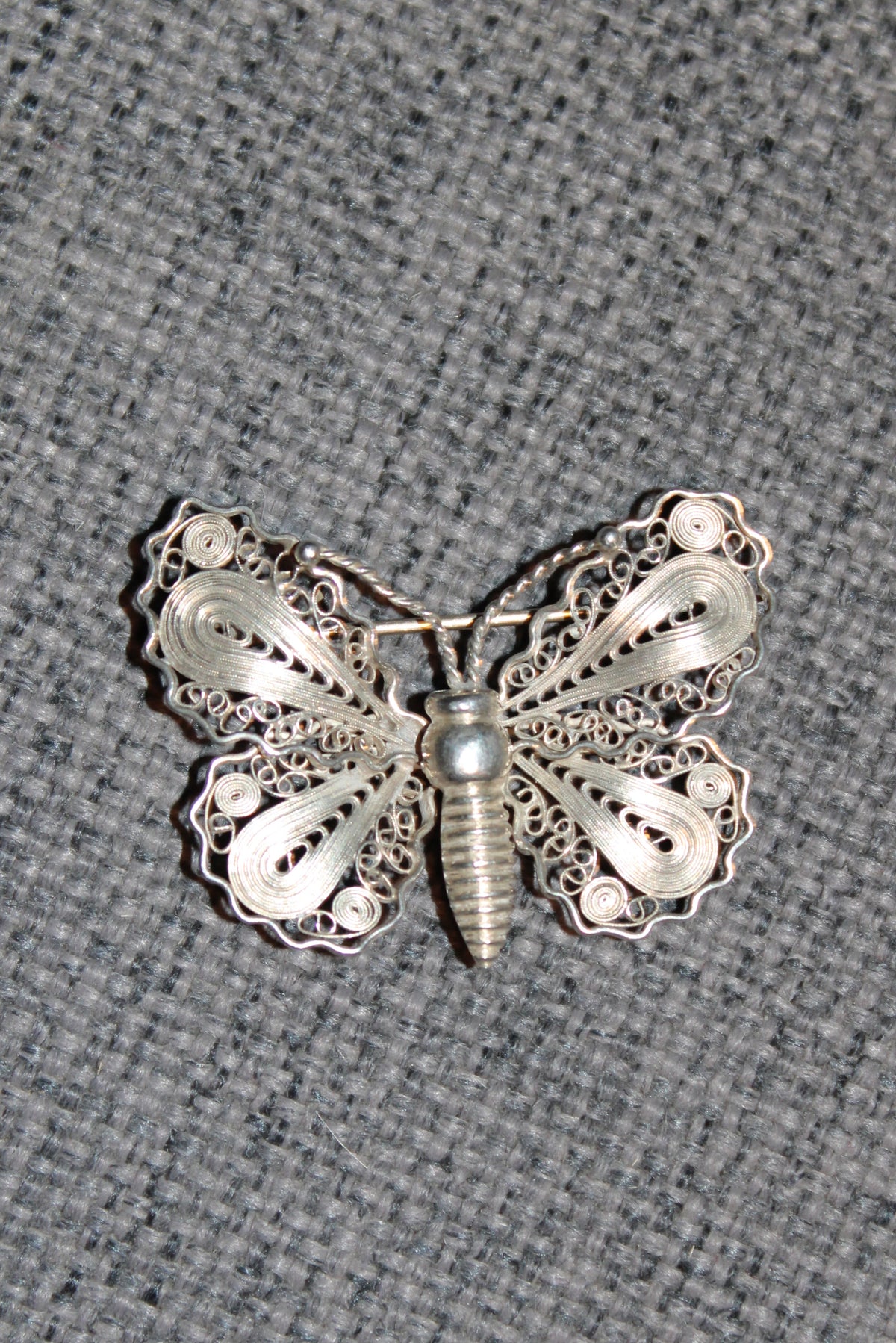 Vintage John L sommerfugl brooche i sterlingsølv