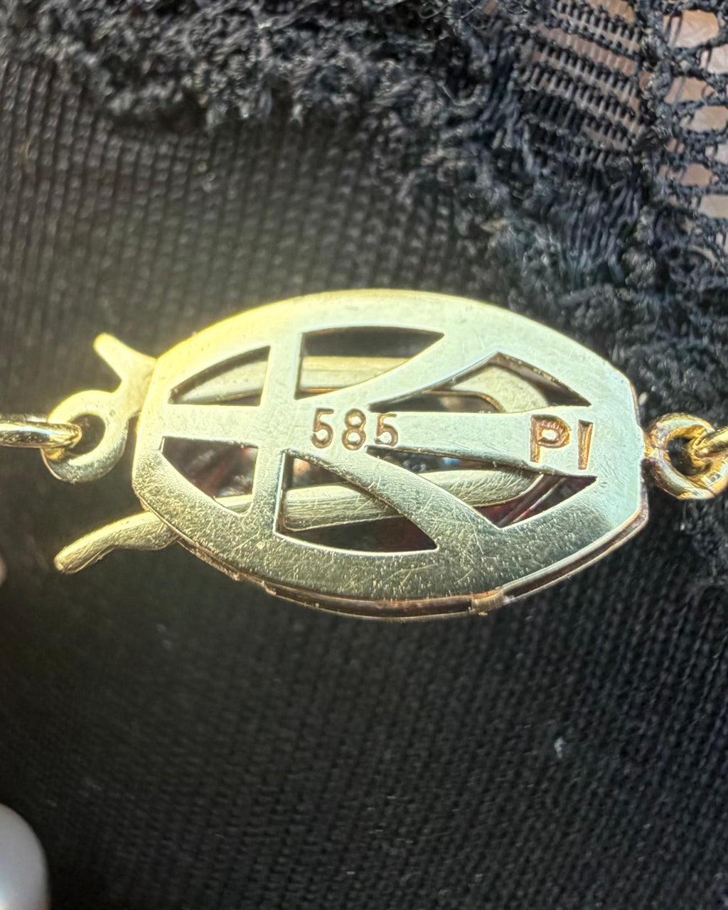 Vintage perlekæde i 14 karat guld