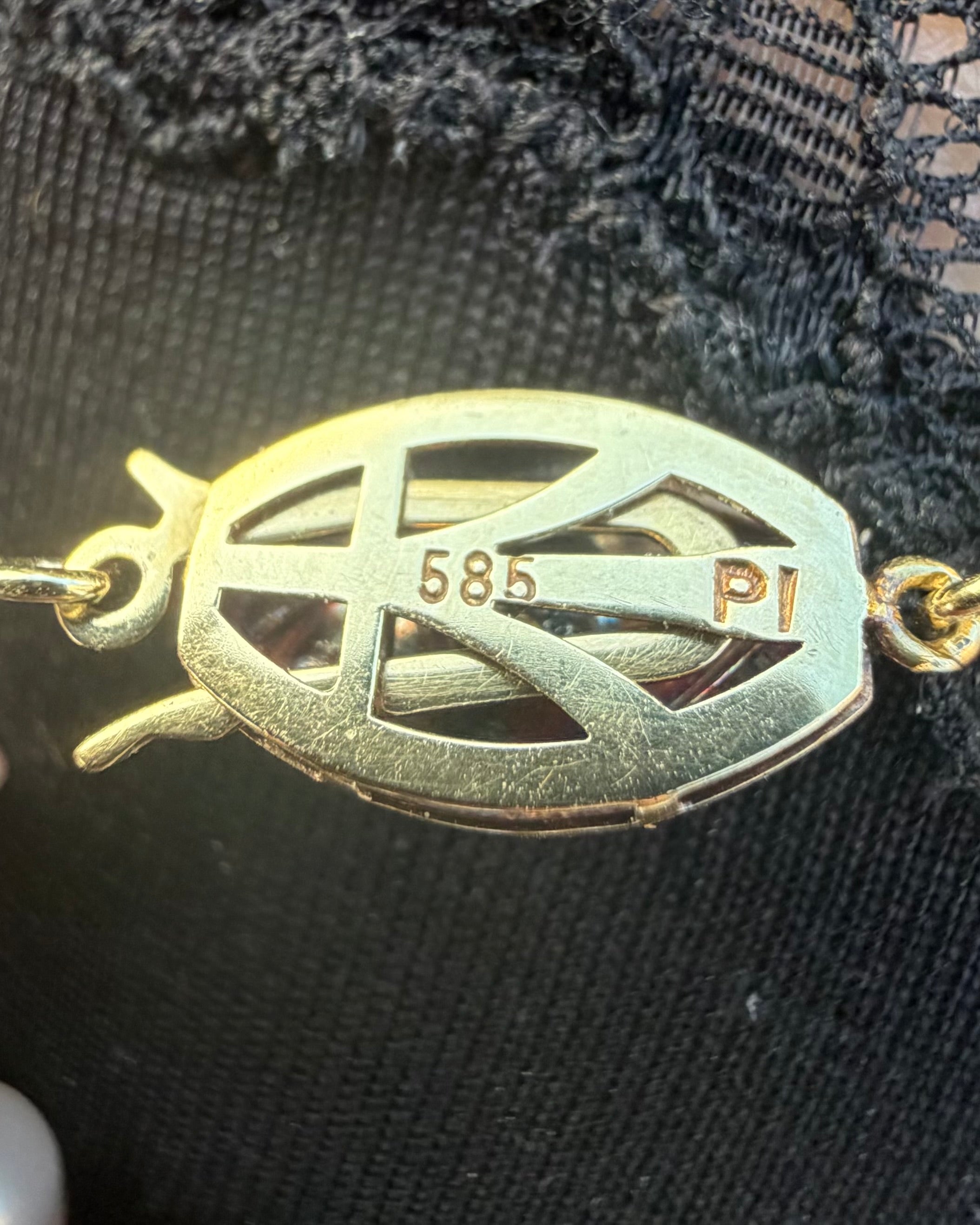 Vintage perlekæde i 14 karat guld
