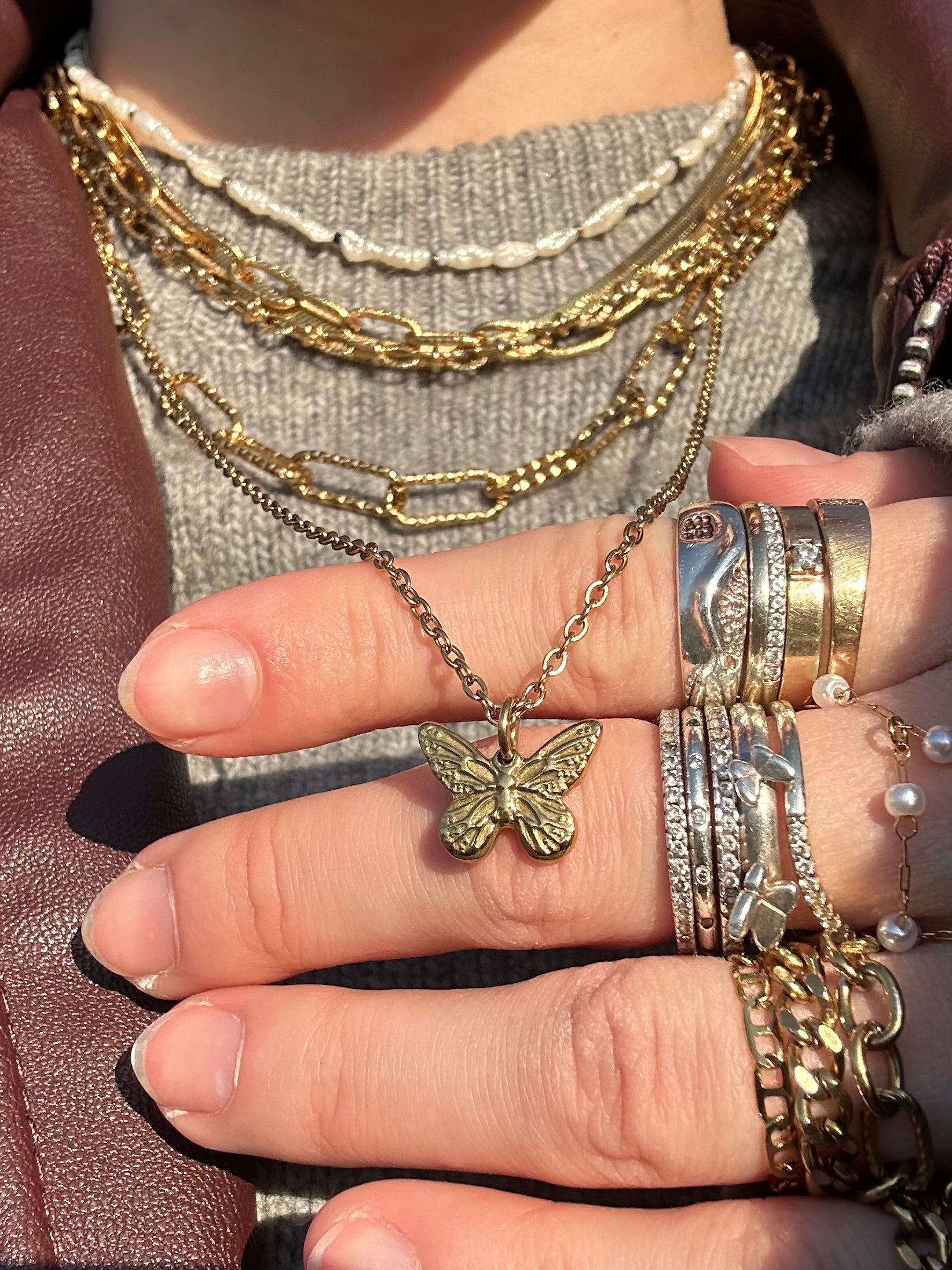 Signatur sommerfugl halskæde