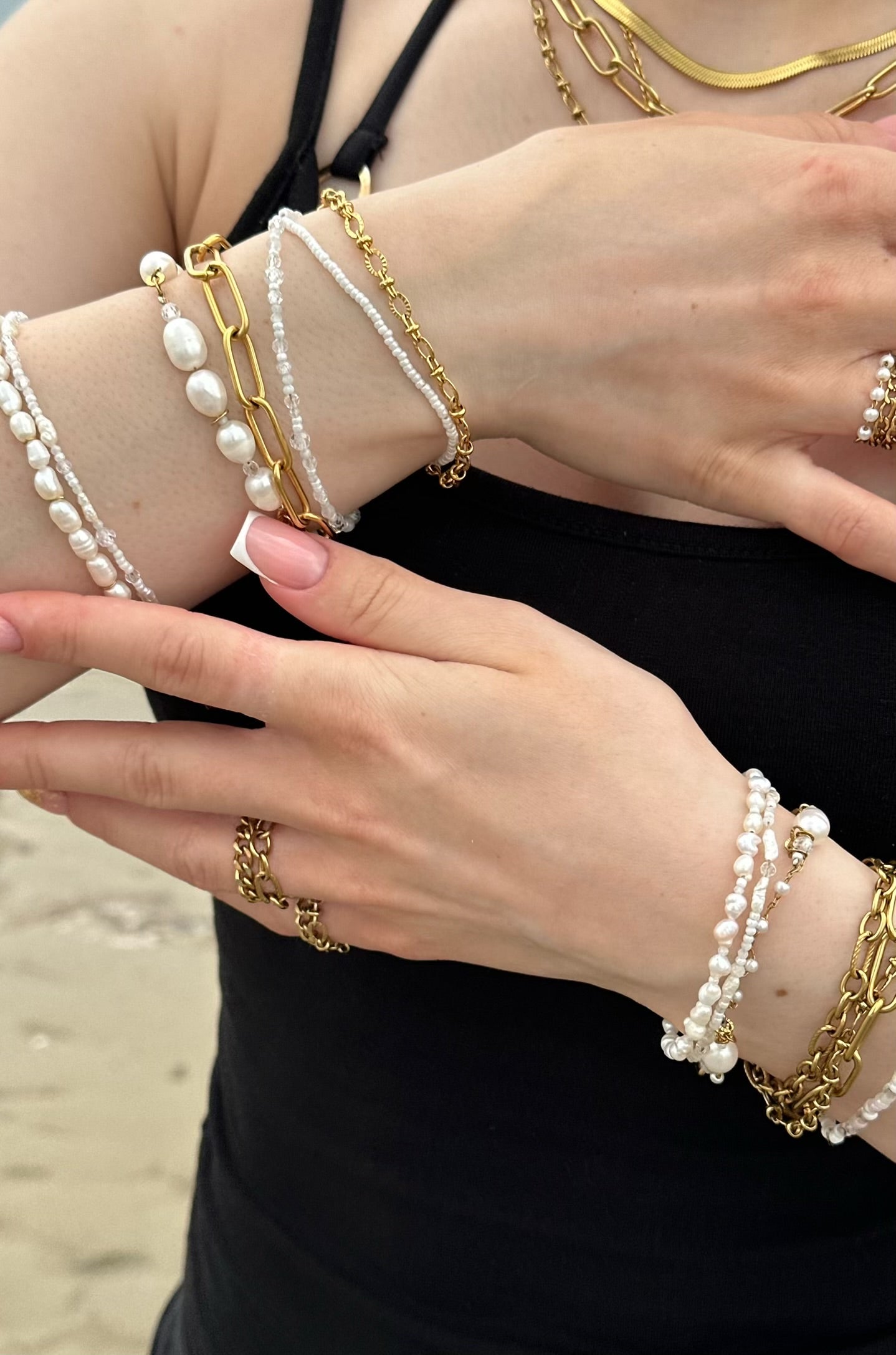 Lumine Ferskvandsperle-armbånd