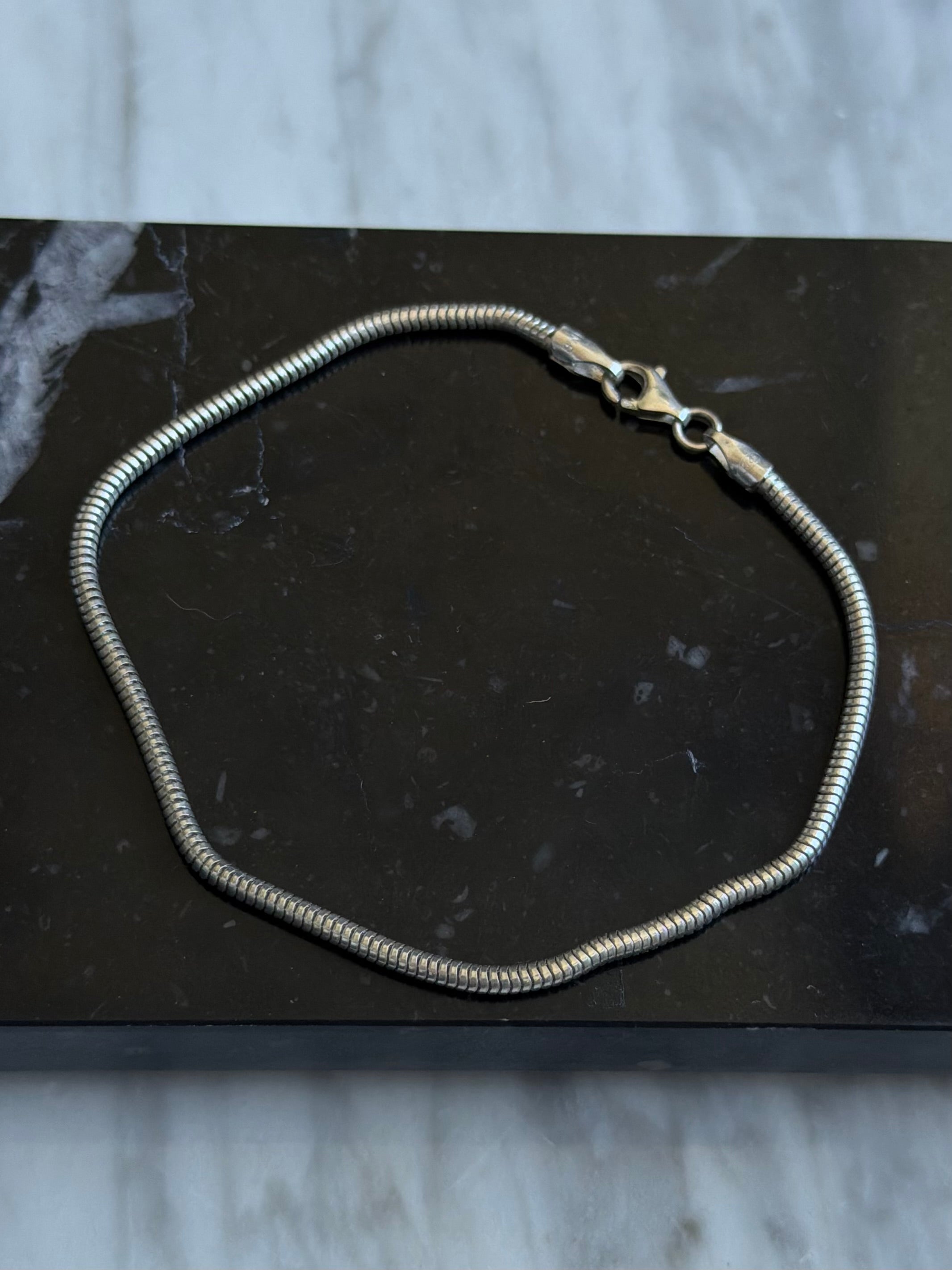 Vintage BNH rund slangekæde armbånd, 925 sølv, 21,5cm
