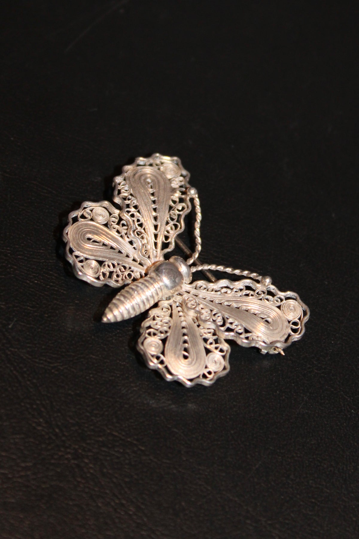 Vintage John L sommerfugl brooche i sterlingsølv