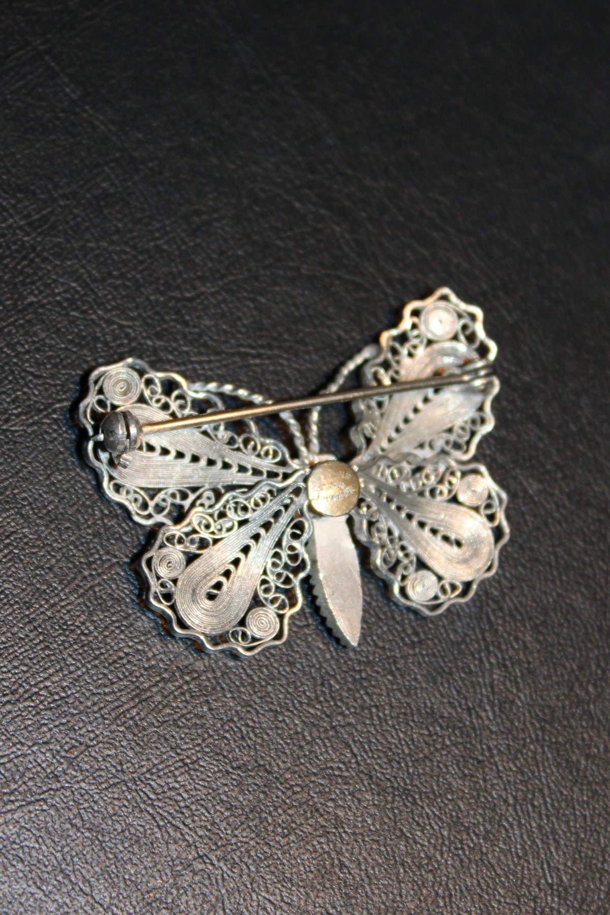 Vintage John L sommerfugl brooche i sterlingsølv