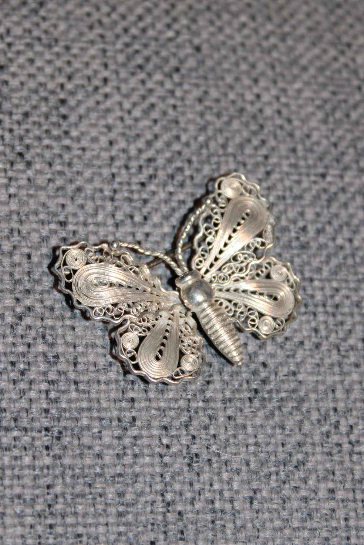 Vintage John L sommerfugl brooche i sterlingsølv