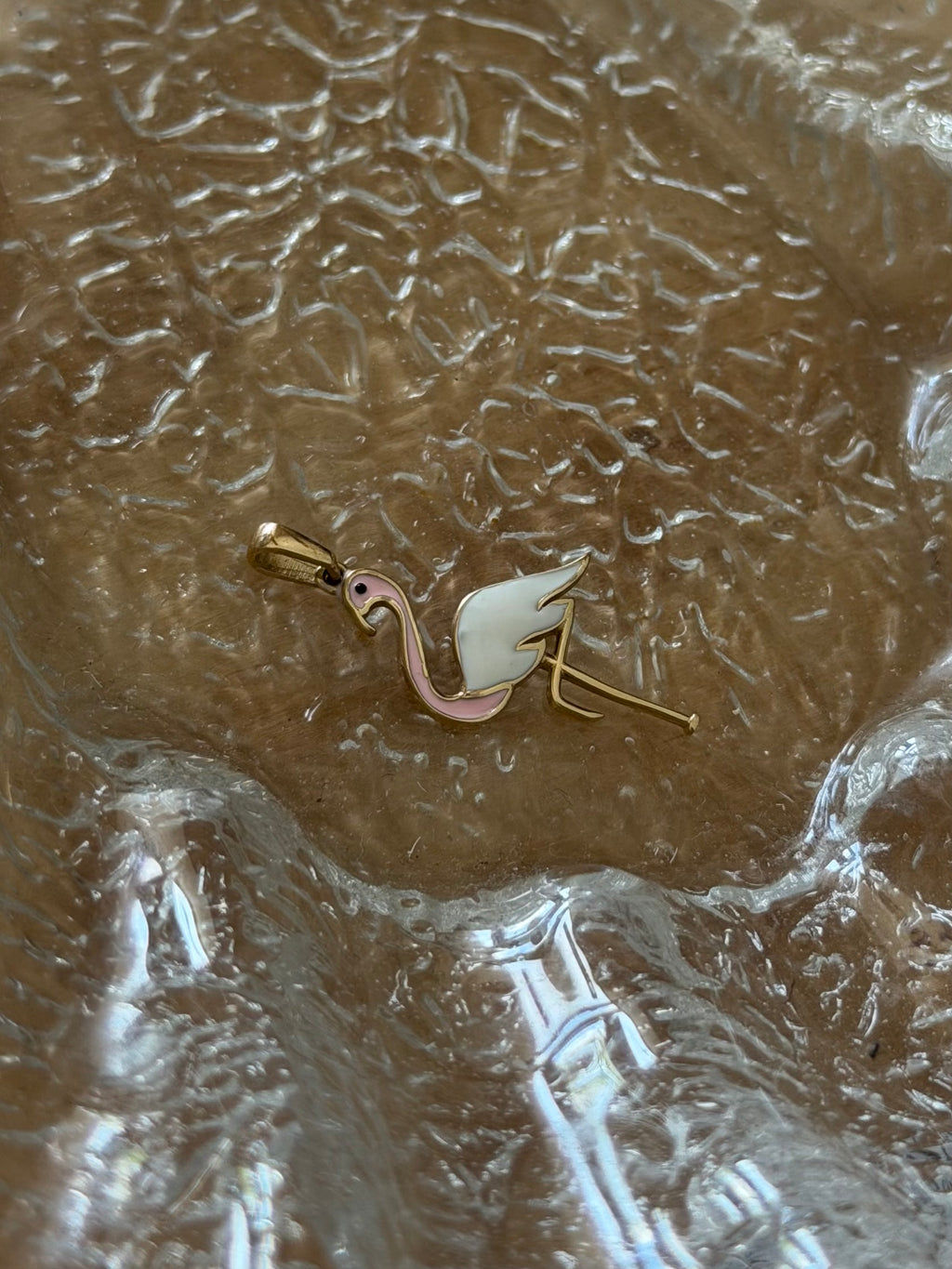 Vintage 14 karat flamingovedhæng