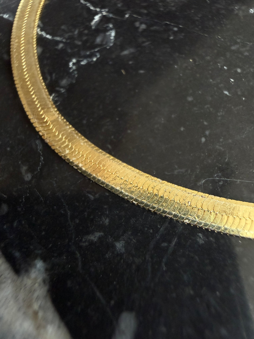 Vintage forgyldt sterlingsølv slangekæde-armbånd