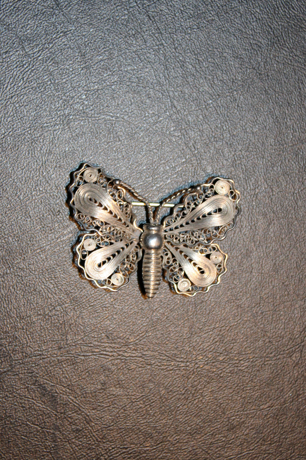 Vintage John L sommerfugl brooche i sterlingsølv