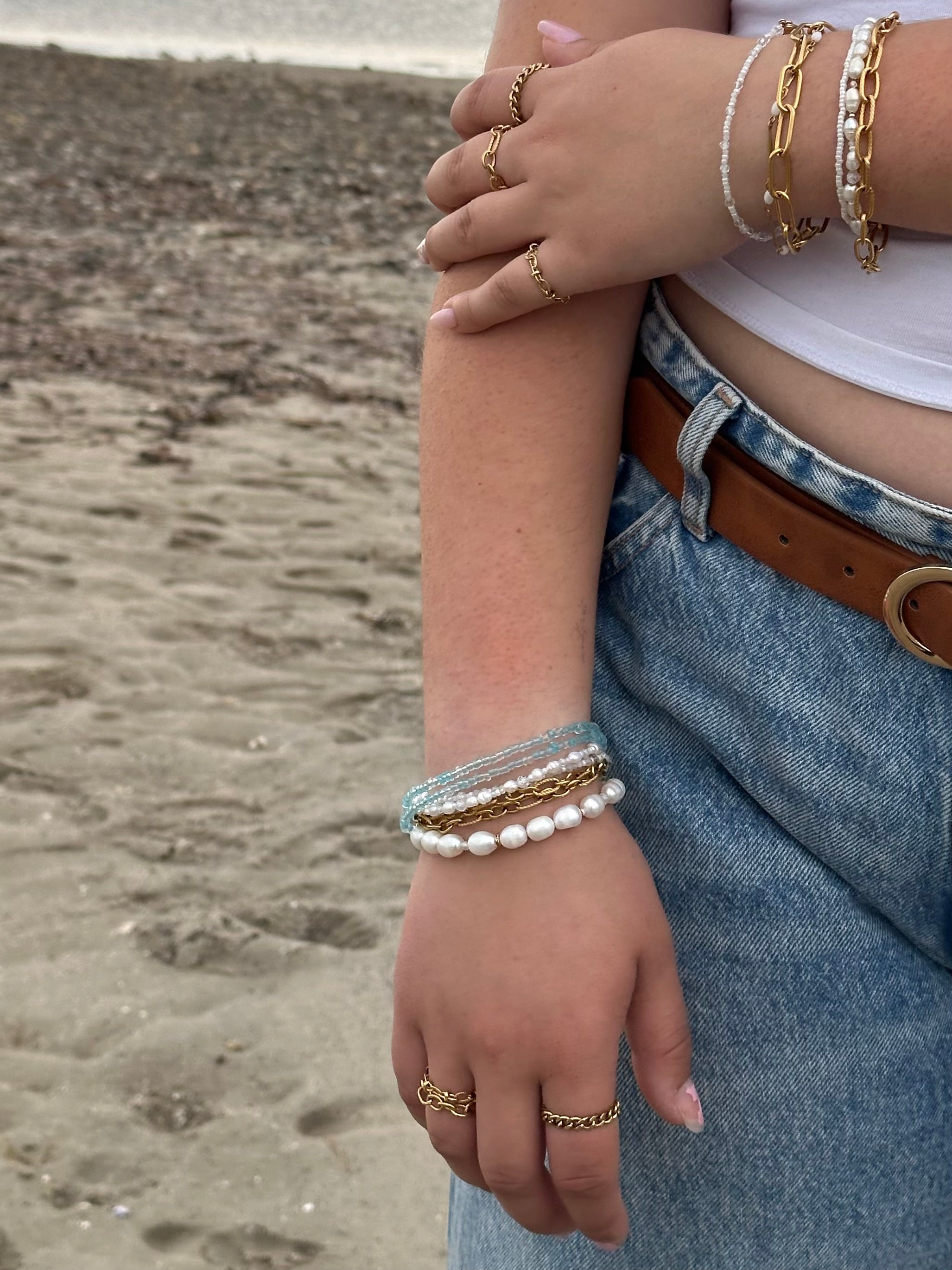 Aluna Ferskvandsperle-armbånd