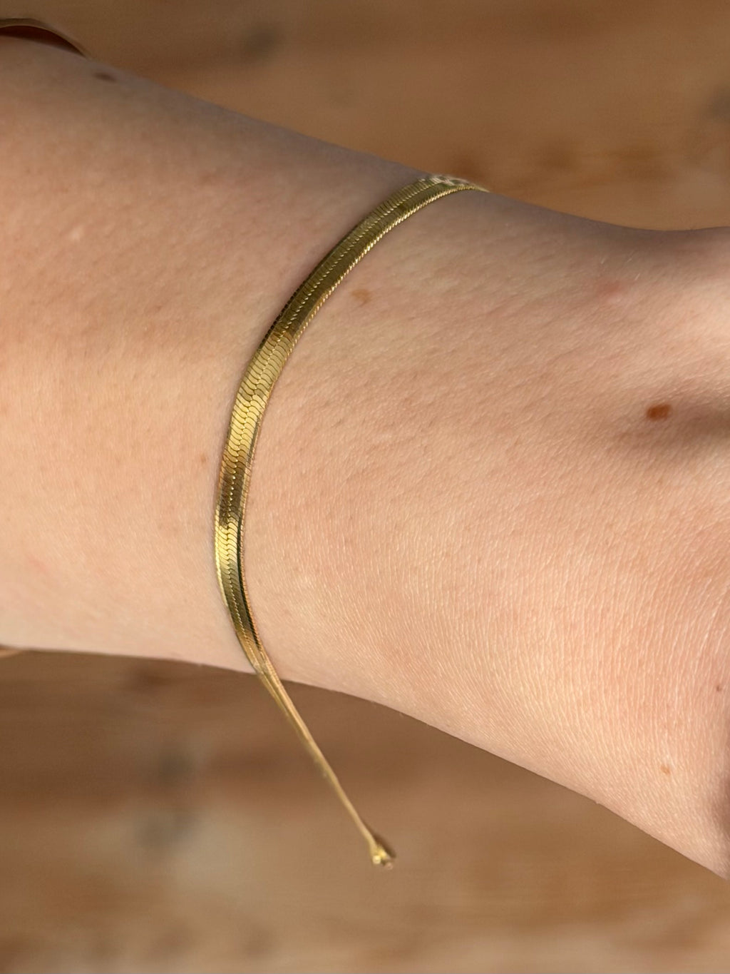 Vintage forgyldt sterlingsølv slangekæde-armbånd