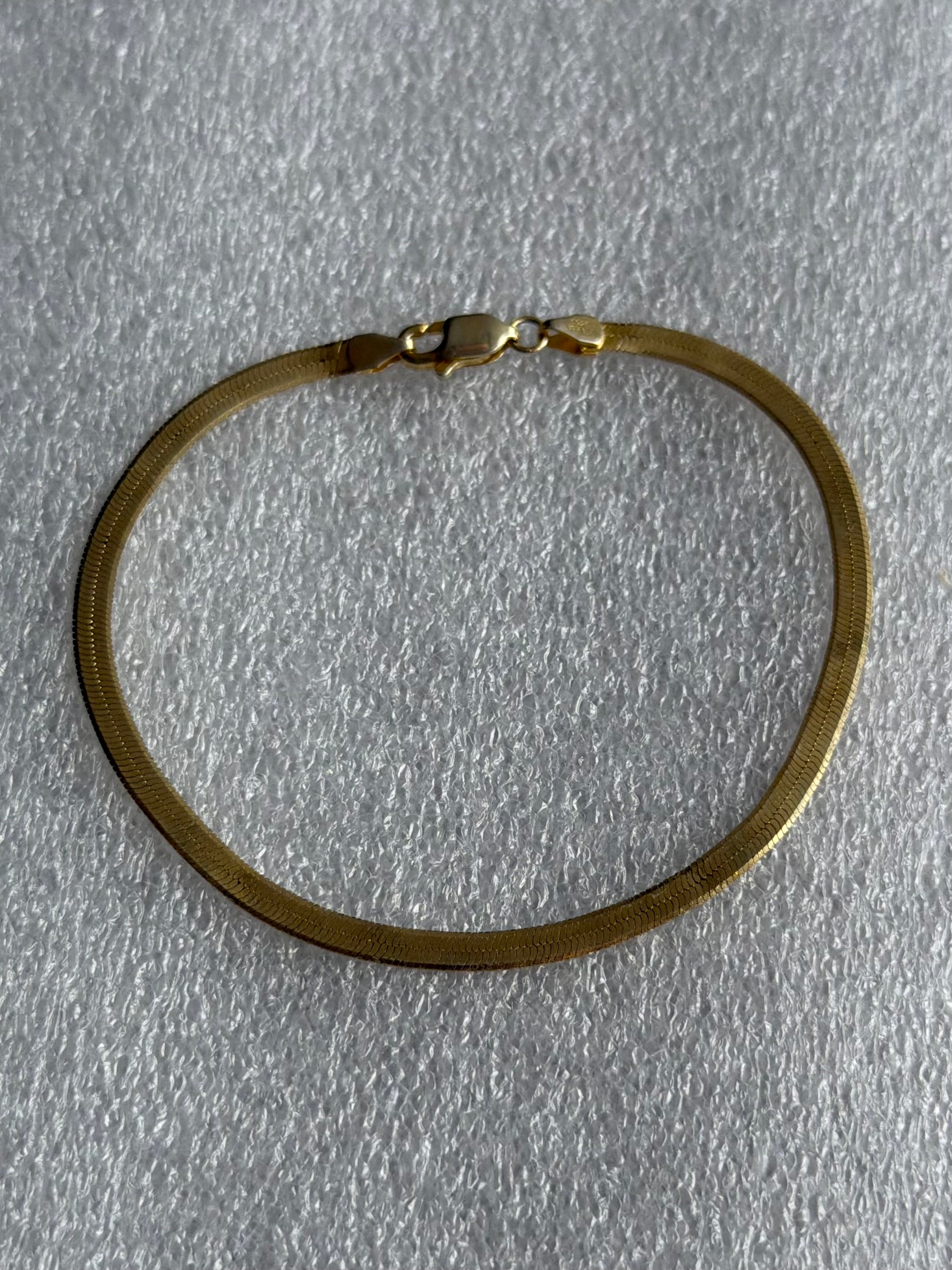 Vintage forgyldt sterlingsølv slangekæde-armbånd