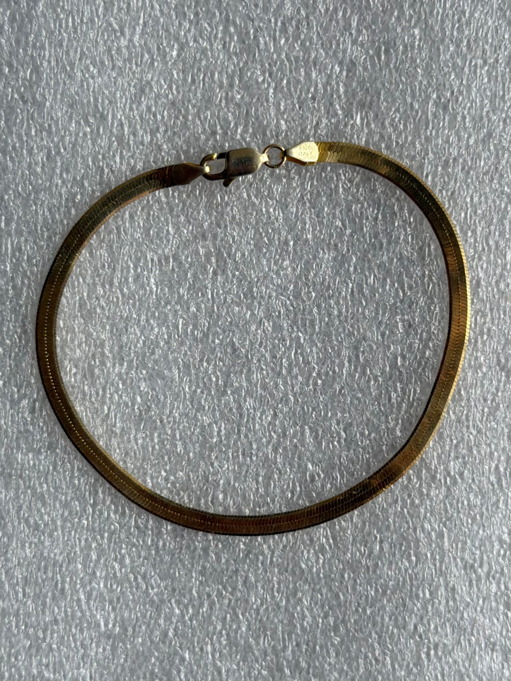 Vintage forgyldt sterlingsølv slangekæde-armbånd