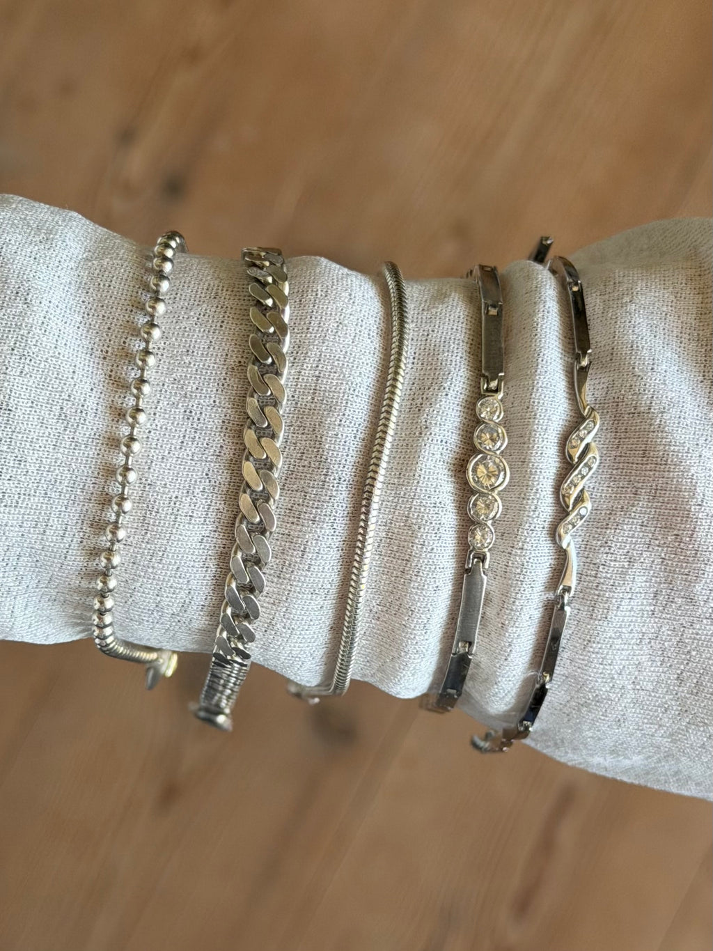 Vintage BNH sterlingsølv panserkæde armbånd, L: 19,5cm, B: 5mm