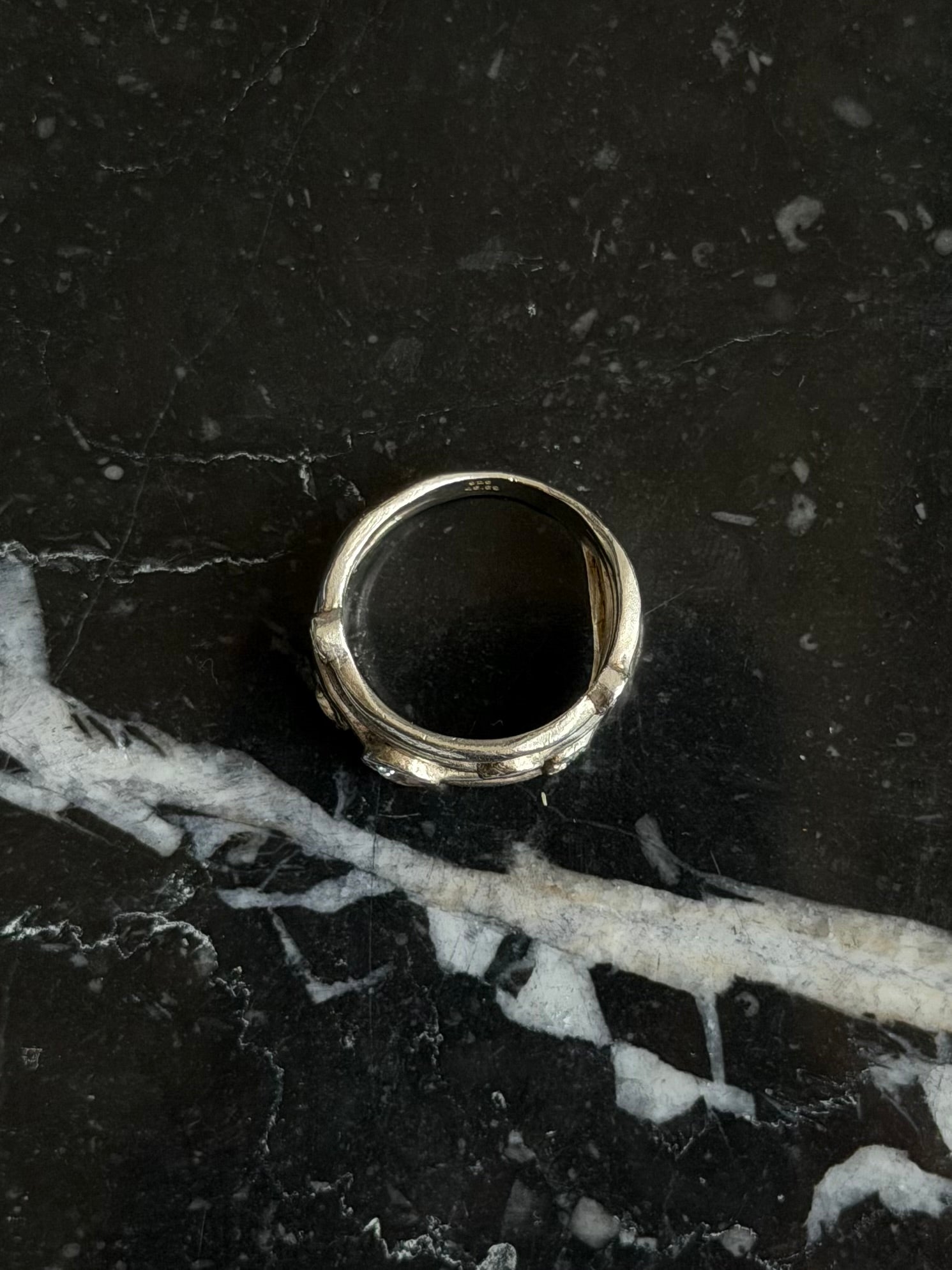 Vintage sterlingsølv ring med runde klare sten