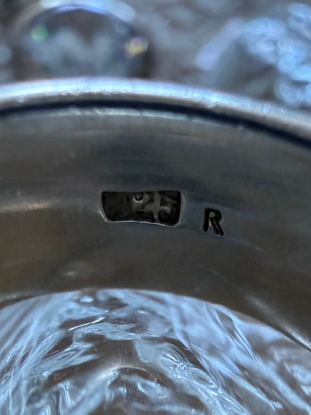 Vintage chunky sølvring og vedhæng med store klare sten