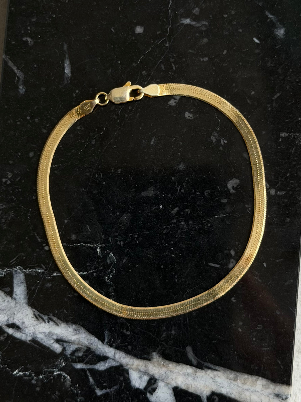 Vintage forgyldt sterlingsølv slangekæde-armbånd