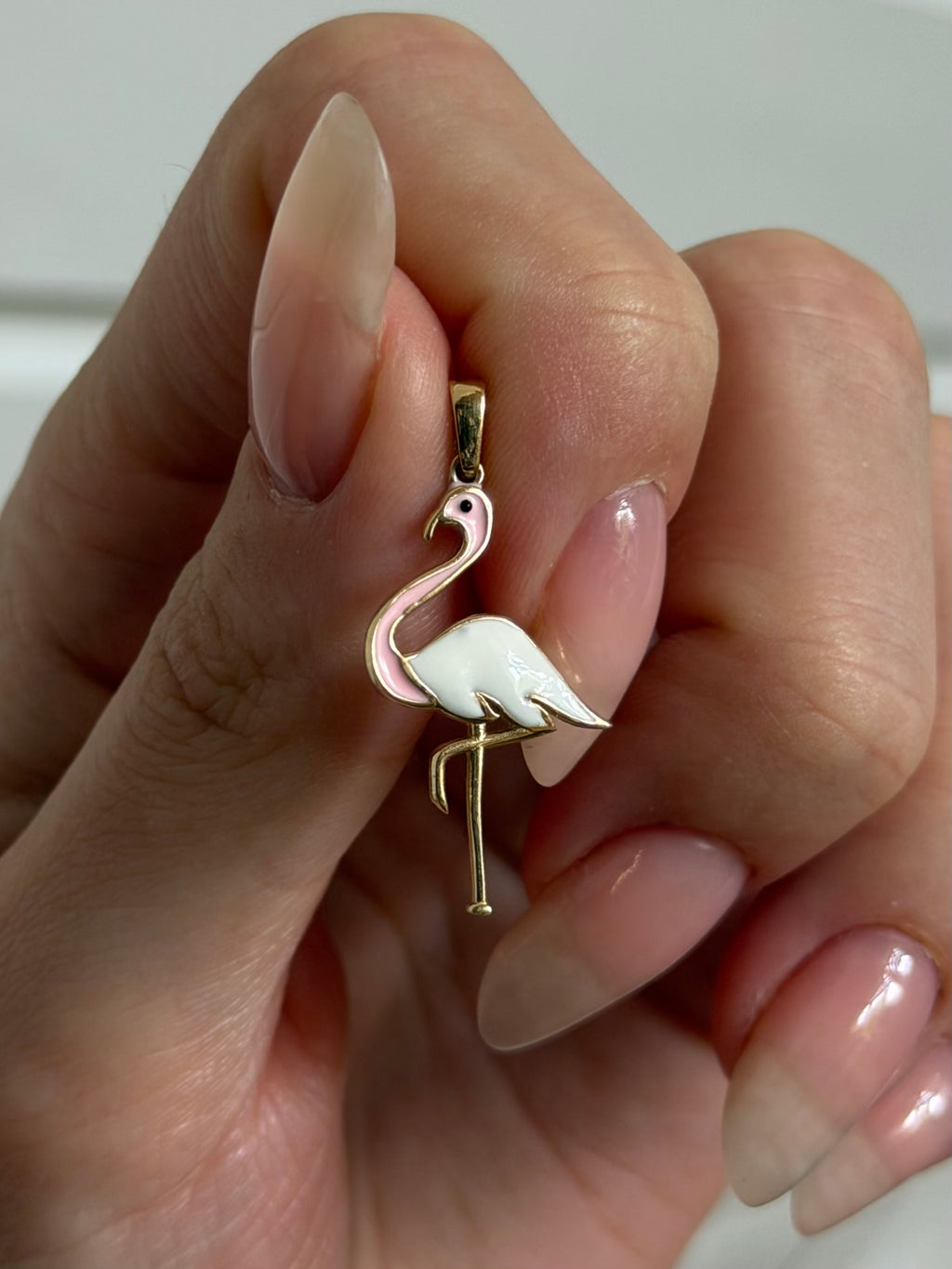 Vintage 14 karat flamingovedhæng