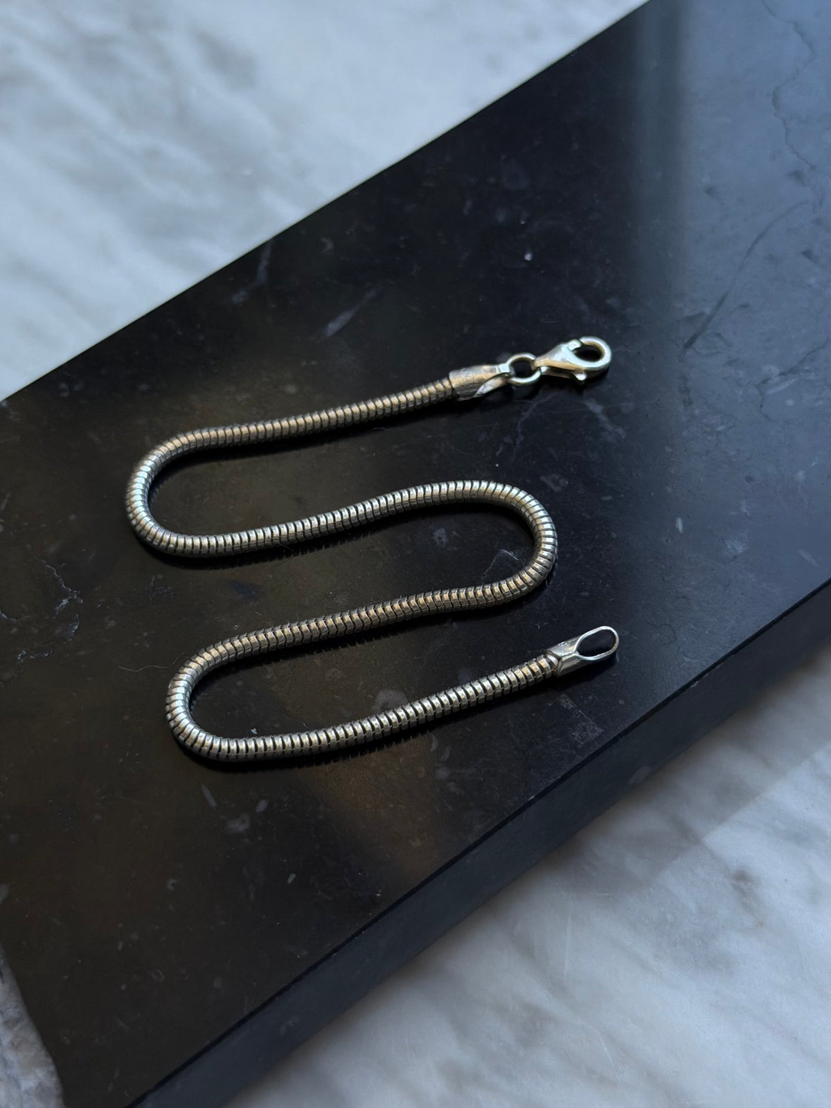 Vintage BNH rund slangekæde armbånd, 925 sølv, 21,5cm